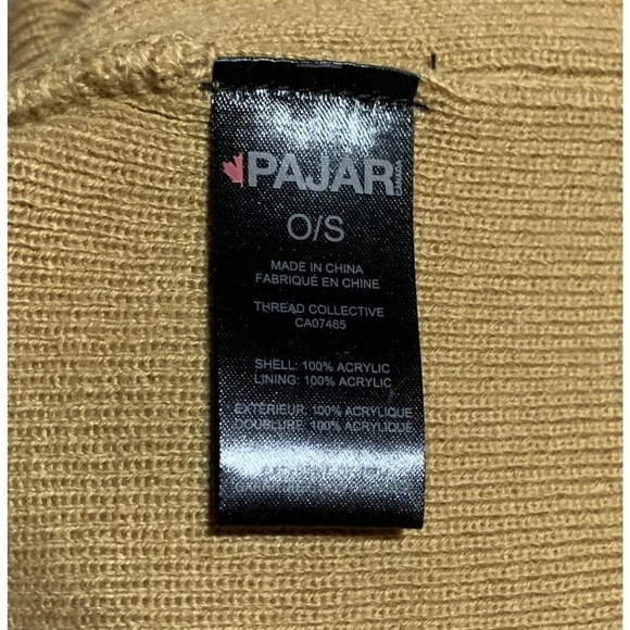 PAJAR Canada Bayshore Cuff Beanie Cap Winter Ski Hat Adult One-sz Camel Tan New! - Picture 6 of 8